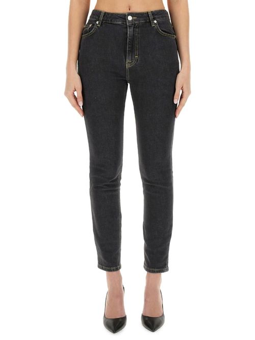 Black Skinny Mid Rise Jeans