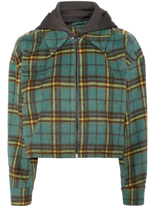 Checked hooded jacket - Green