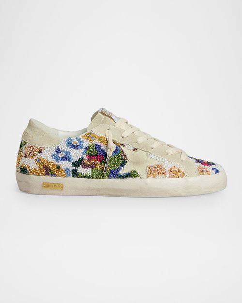 Super-Star Suede Beaded Low-Top Sneakers