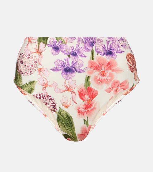 Floral high-rise bikini bottoms