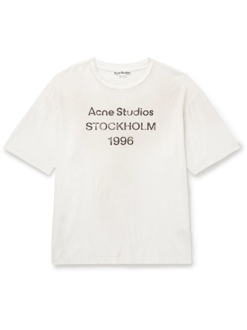 Exford Distressed Logo-Print Cotton-Jersey T-Shirt