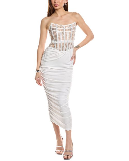 anastasia lace formal dress Anastasia Two Piece Off The Shoulder Lace Satin Dress with Slit, Regency main image 0