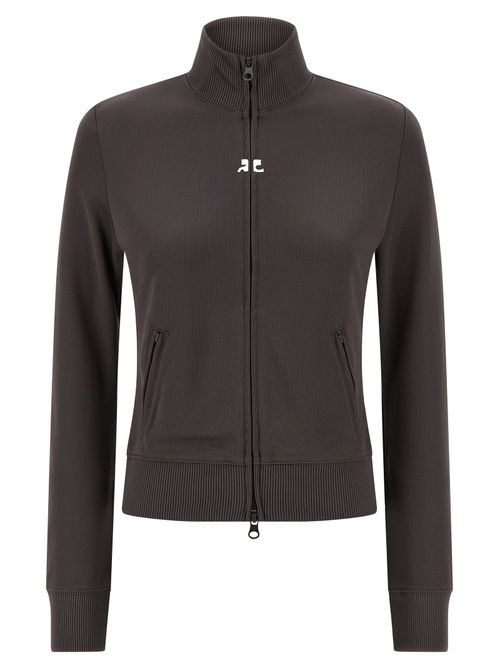 Logo-Patch Tracksuit Sweatshirt — Charcoal