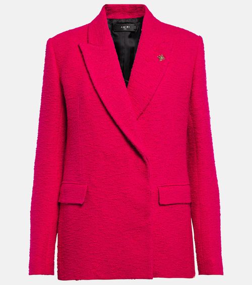 Double-breasted bouclé blazer