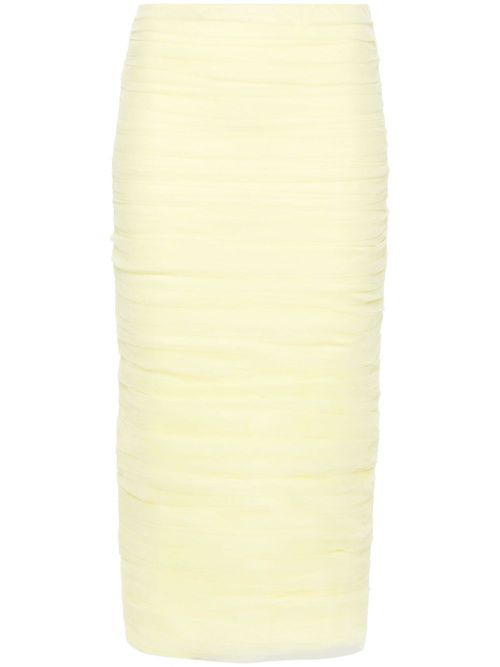 Draped tulle pencil skirt - Yellow