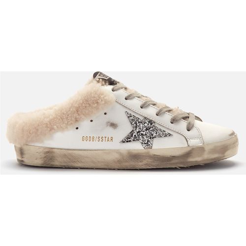 Golden Goose Womens Superstar Sabot Shearling Slip-On Trainers in Cream Leather