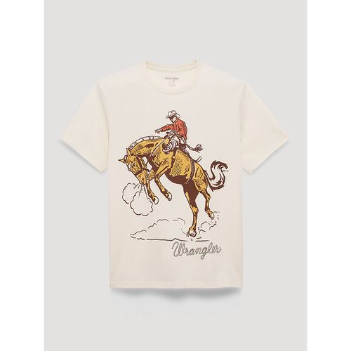 Golden Bronc Dual Graphic T-Shirt in Antique White
