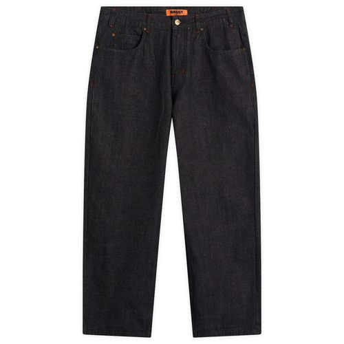 Men's Blotch Baggy Denim Jeans Streaky Black