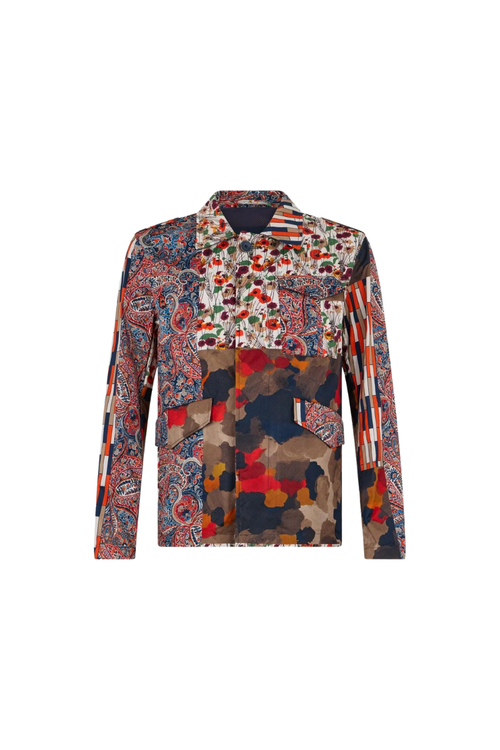 Patchwork Cotton Jacket — Multicolor