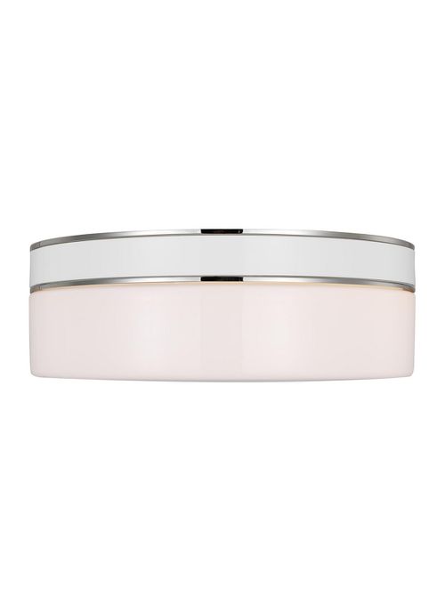 Visual Comfort Studio Monroe 2-Light Ceiling Light in Polished Nickel And Gloss White by Kate Spade New York