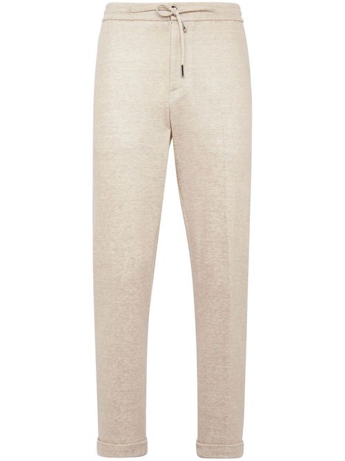 Logo-embroidered track pants - Neutrals