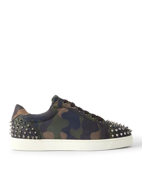 Seavaste 2 Studded Camouflage-Print Canvas Sneakers