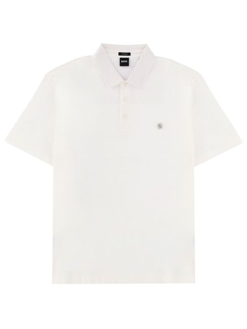 White Logo Shirt Collar Polo