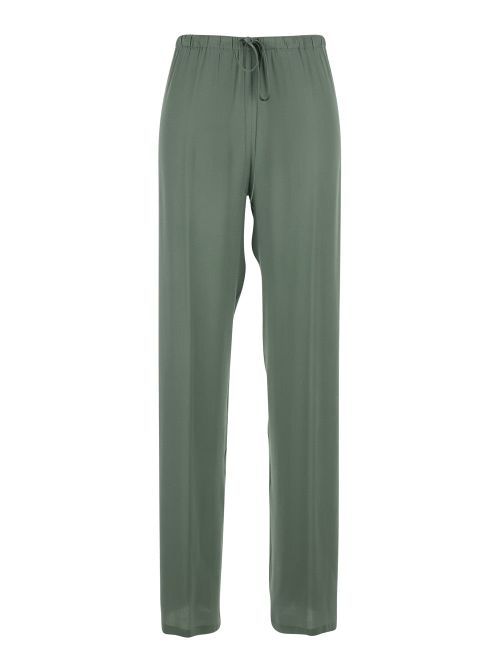 Silk-Blend Acetate Trousers — Green
