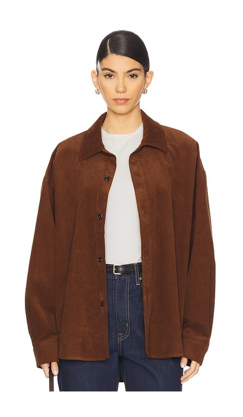 WAO Oversized Corduroy Shirt in brown - Brown. S also in