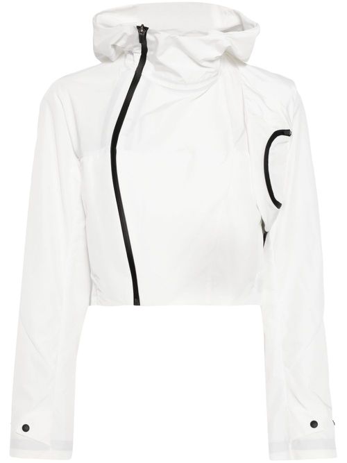Hooded cropped shell jacket - White
