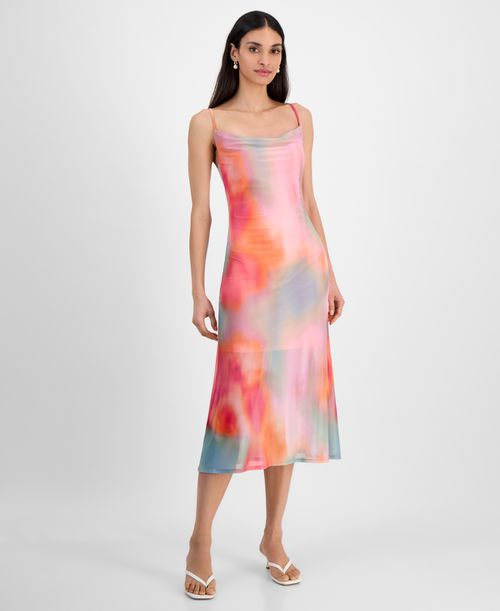 Bar III | Women's Printed Mesh Midi Slip Dress, Exclusively at Macy's -  Ayla Absrct A | Realry