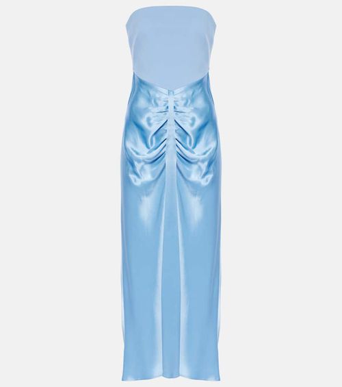 Staud Wayfaring ponte and satin midi dress