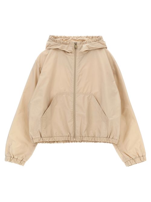 Girls Beige Hood Jacket