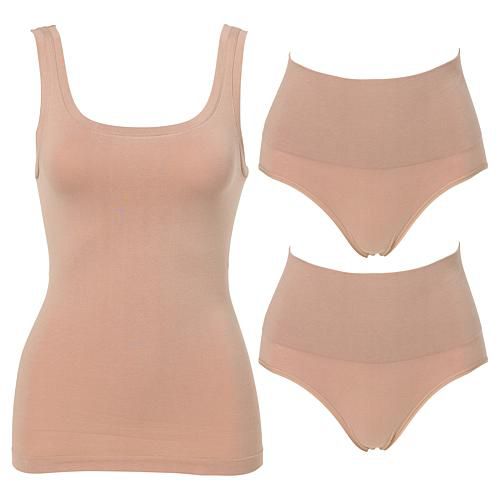 3-pack Cotton-Blend Shaping Set - Tan