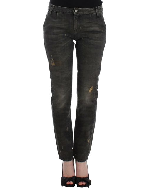 Distressed Cotton Jeans — Gray