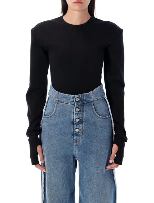 Long Sleeve Bodysuit with Thumb Holes - Size S