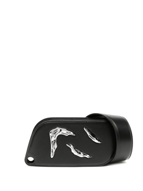 Hardware-detail shoulder bag - Black