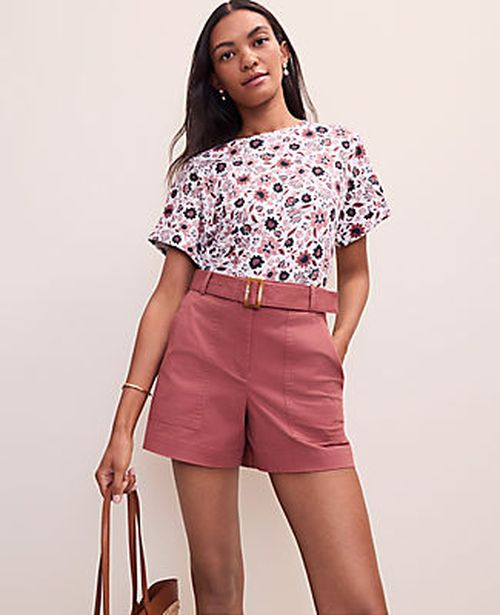 Ann Taylor Weekend Floral Crew Neck Top