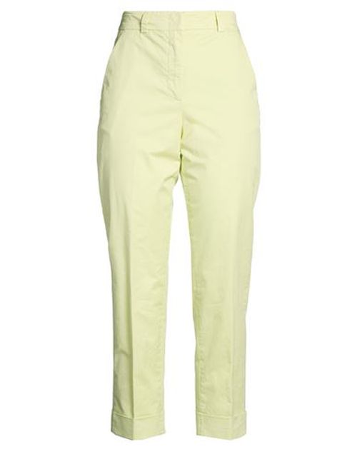 Easy Woman Pants Lime green Size 8 Cotton, Elastane