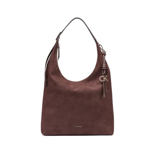 Calvin Klein Erina North/South Large Hobo Shoulder Bag, Chocolate, One Size