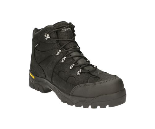 Men's EnduraMax Warm Insulated Waterproof Black Leather Work Boots - Black