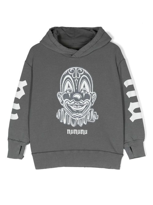 Illustration-print cotton hoodie - Grey