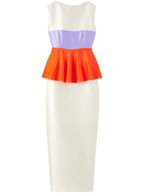 Cy ruffle-detailing dress - White