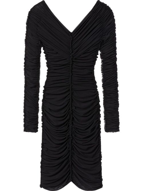 Black V-neck short dress