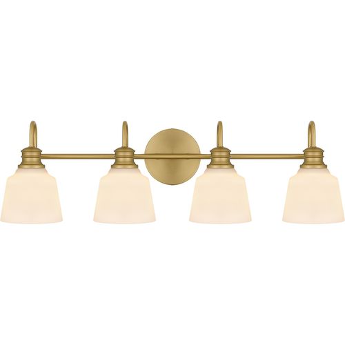 Aged Brass Four Light Bath from the Hinton Collection