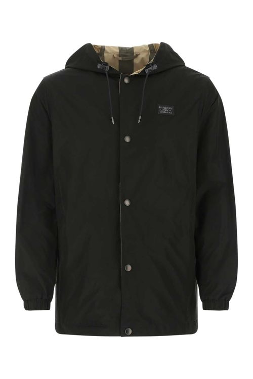 Reversible Polyester Raincoat — Black