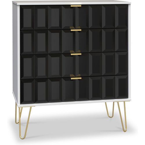 Harlow Chic 4 Drawer Chest with Gold Hairpin Legs | Roseland