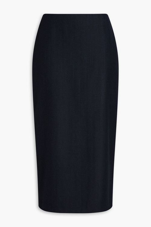 Sussex herringbone wool midi pencil skirt - Blue - 2