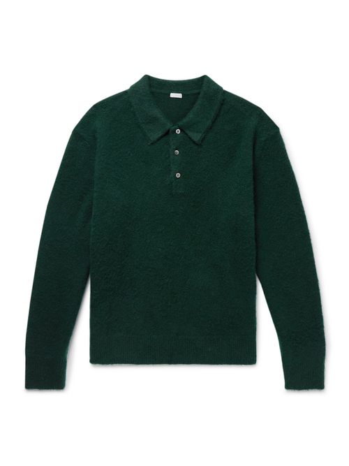 Brushed-Cashmere Polo Shirt
