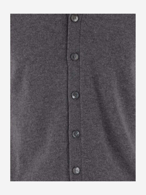 Cashmere V-Neck Gilet — Gray
