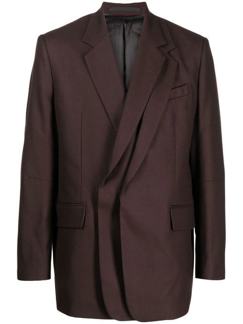 Layered notched blazer - Brown