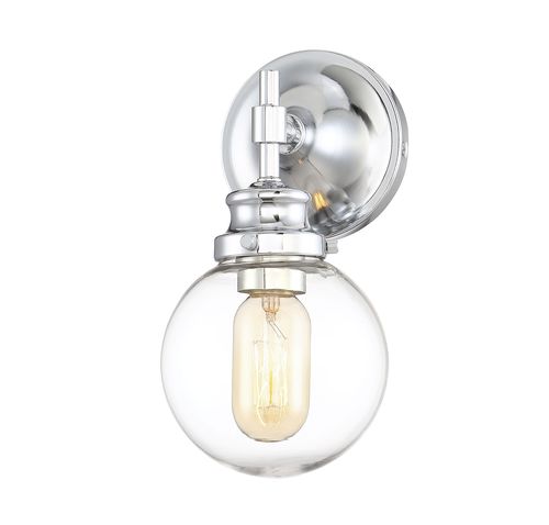 Trade Winds Chatham Glass Globe Wall Sconce in Chrome - TW110029-CH