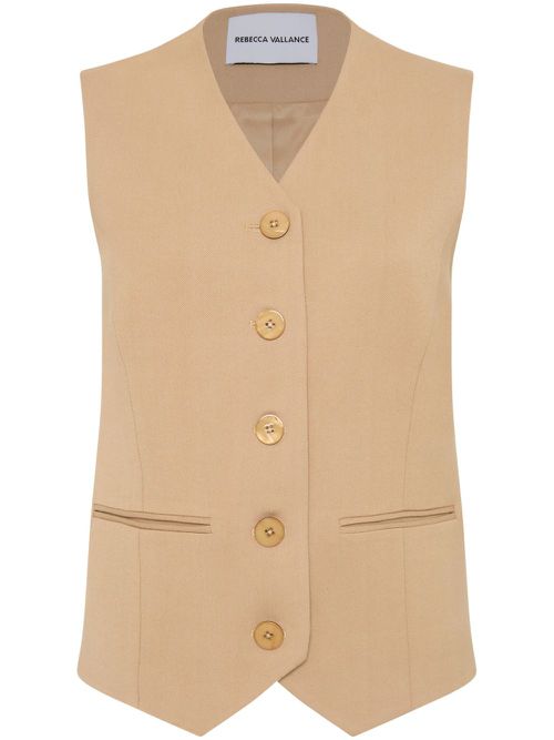 Devin button-down vest - Brown