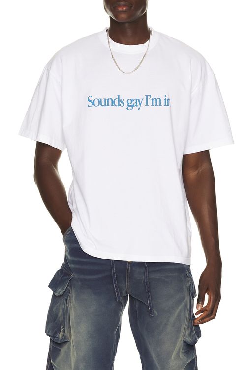 Carne Bollente Simply Sounds Gay Tee in White - White. L also in M, S, XL/1X