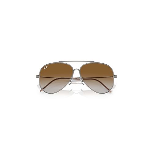 Ray-Ban Aviator Reverse Sunglasses Gunmetal Frame Brown Lenses 59-11