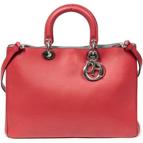 Dior Pre-owned Womens Large Diorissimo Tote Shoulder Bag - Red - One