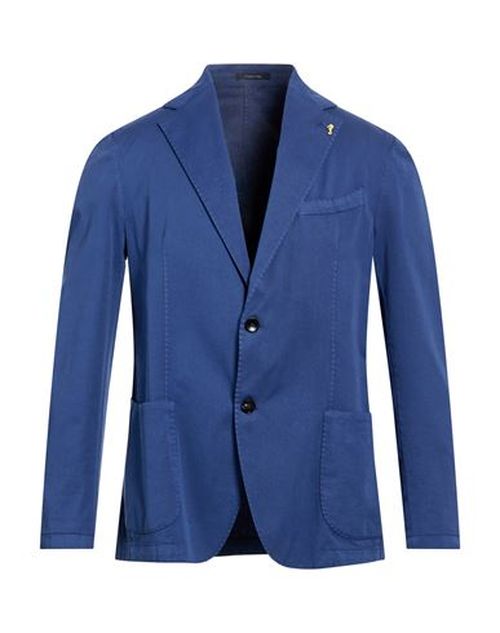 Man Blazer Blue Size 40 Cotton, Lyocell, Elastane