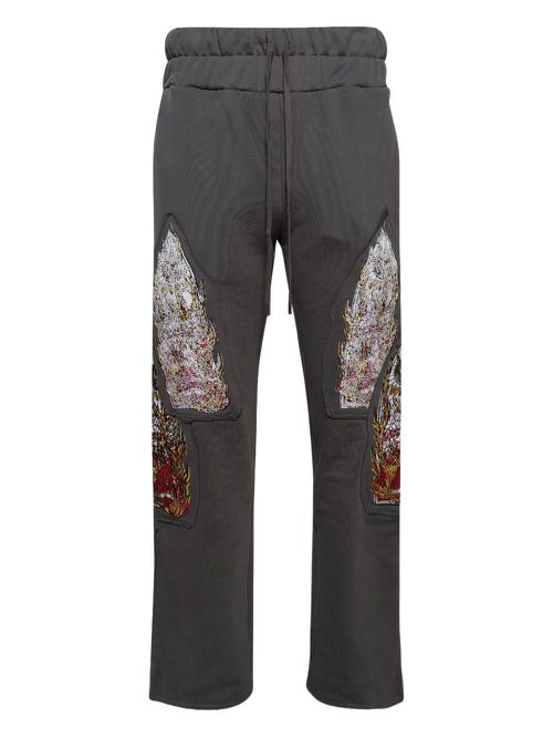 Who Decides War Triple Flame Glass track pants - Grey