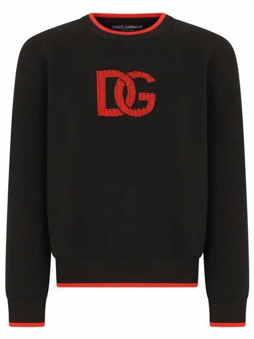 Logo-print contrasting-trim jumper - Black