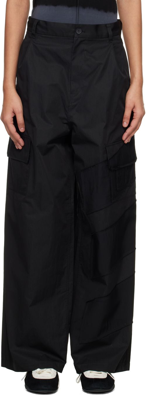 Black Wide Cargo Pants